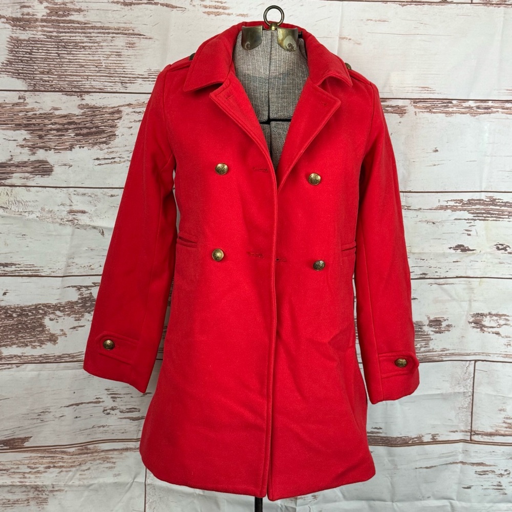 Gap Kids Modern Red Double Breasted Peacoat Size XXL
